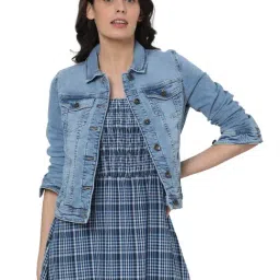 Vero Moda Light Blue Regular Fit Jacket-image-87