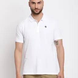 Cantabil White Regular Fit Polo T-Shirt-image-84