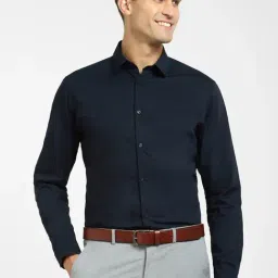 SELECTED HOMME Navy Blazer Cotton Slim Fit Shirt-image-84