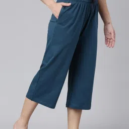 Kryptic Teal Blue & Maroon Solid Capris - Pack Of 2 image 3