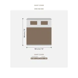 Sansaar Coffee Brown Cotton Plain 210 TC Double Duvet Cover image 3