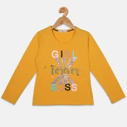 NINS MODA Kids Yellow Sequence Full Sleeves Top-picture-15