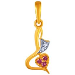 P.C. Chandra Jewellers 14k Yellow Gold Heart-shaped Pendant for Women & Girls-picture-29