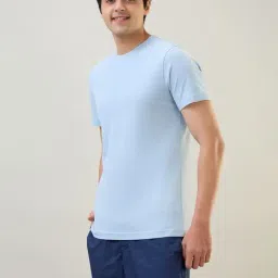 SleepZ by Raymond Blue Cotton Regular Fit Lounge T-Shirt image 3