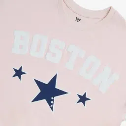 Y&F Kids by Westside Pink Text Printed Cotton T-Shirt image 3