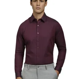 Louis Philippe Maroon Cotton Slim Fit Shirt-picture-15