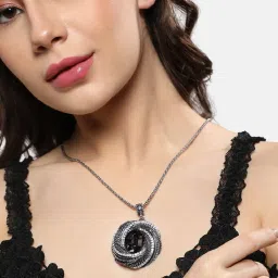 Sohi women's silver symphony pendant charcoal black image 3