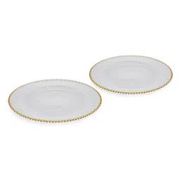 Pure Home and Living Transparent Glass Textured Dinner Plates image 3