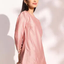 Fabindia Pink Embroidered A Line Short Kurti image 3