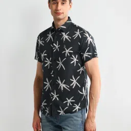 U.S. Polo Assn. Black Slim Fit Printed Shirt image 3