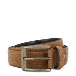 Peter England Brown Leather Textured Waist Belt-picture-32