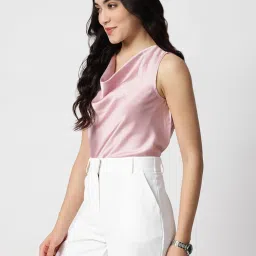 Strong & Brave Pink Satin Solid Top image 3