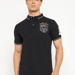 Duke Black Slim Fit Printed Polo T-Shirt-image-27