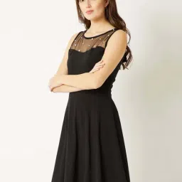 Miss Chase Black Self Pattern Casual Dress image 3