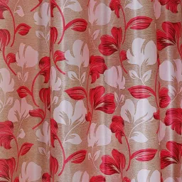 Romee Beige Polyester Floral Curtains and Sheers image 3