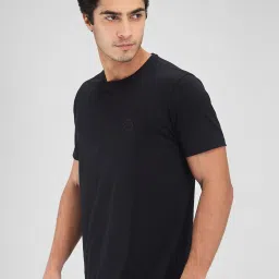 Spykar Black Slim Fit T-Shirt image 3