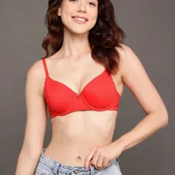 Clovia Red Padded Half Coverage Push-Up Bra image 3