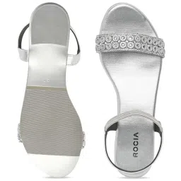 Rocia by Regal Women's Silver Ankle Strap Sandals image 3