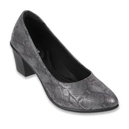 Mochi Women's Gun Metal Casual Pumps image 3