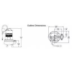 Dayton 2 HP Power Three Phase Sewage Ejector Pump, 3BB95 image 2