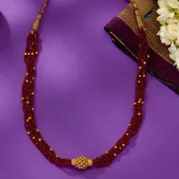 P.N.Gadgil Jewellers 44KT (916) BSI Hallmarked Yellow Gold Scarlet Grace Thushi Necklace For Women-image-77
