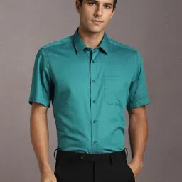 Louis Philippe Green Cotton Regular Fit Shirt-picture-17