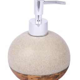 Myntra Elegant Homes Set of 4 Cream & Gold-Toned Textured Resin Bath Accessories Set image 4