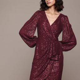 Label Ritu Kumar Embellished Bishop Sleeves Wrap Dress-picture-37