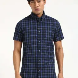 Tommy Hilfiger Blue Cotton Regular Fit Checks Shirt-picture-32