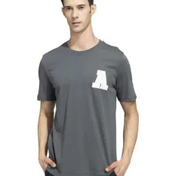 Adidas Grey Cotton Regular Fit Sports T-Shirt-picture-24