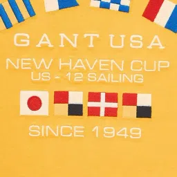 Gant Boys Yellow Pure Cotton Embroidered T-Shirt image 4