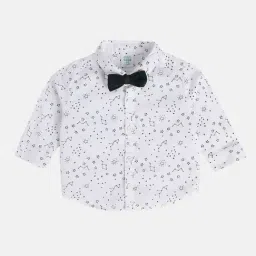 MINIKLUB Boys Green & White Textured Full Sleeves Blazer, Shirt, Pants with Bow image 3