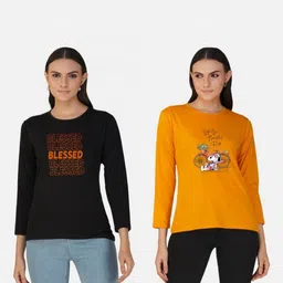 Metronaut Women 2 Printed Bio Finish Applique T-shirt-picture-37