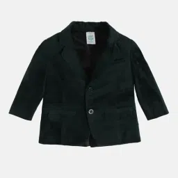 MINIKLUB Boys Green & White Textured Full Sleeves Blazer, Shirt, Pants with Bow image 4