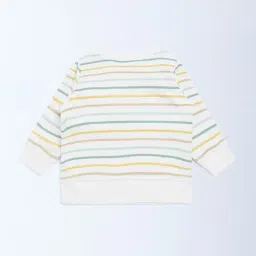 HOP Baby by Westside White Stripe Printed Cotton-Blend Sweatshirt image 2