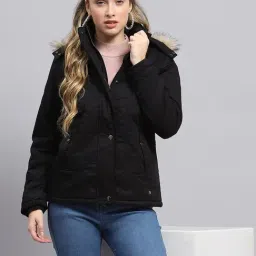 Monte Carlo Black Cotton Blend Solid Full Sleeve Jacket image 5