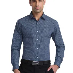 Raymond Blue Slim Fit Printed Shirt-picture-25