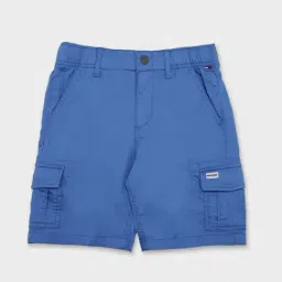TOMMY HILFIGER Boys Blue Straight Fit Cotton Shorts-image-32