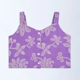 Utsa Kids by Westside Purple Bandhani Floral Cotton-Blend Top-image-75