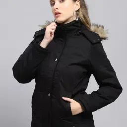Monte Carlo Black Cotton Blend Solid Full Sleeve Jacket image 3