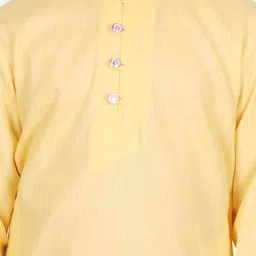 SG YUVRAJ Boys Yellow Solid Straight Kurta image 4