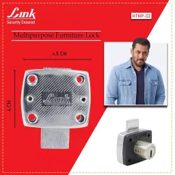 Link Multipurpose Lock 4x4 cm Alloy Steel, HTMP-02-25-20MM (Set of 10 Piece) image 2