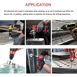 uptodateprouducts Diamond Hole Saw Set Masonry Round 6 to 50 mm Dia. Range Carbon Steel Silver (Set of 15 Pcs) image 5