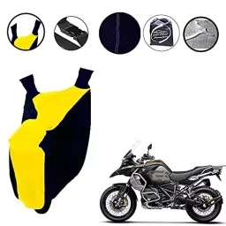 Auto Pearl Matty Bike Body Cover with Mirror Pockets, Buckle Belt for BMW R 1250 GS Adventure-picture-12