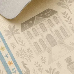 YELONA 4Pcs Beige & Blue Patterned Waterproof Heat-Resistant Anti-Slip Table Placemats image 3