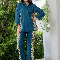 BAESD Printed Shirt Collar Top With Trousers Co-Ords image 2