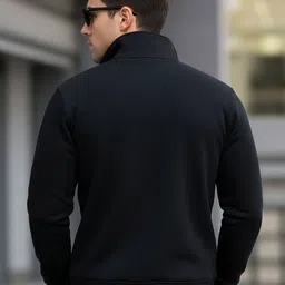 FARROWX Men Solid Half Zipper Sweatshirt image 5