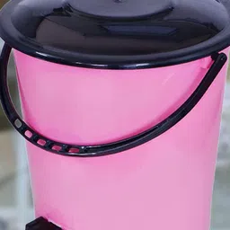 Kuber Industries Pink & Black 3-Pieces Pedal Dustbins With Handle - 5 L Each image 3
