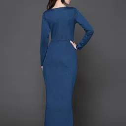 DressBerry PU Coated Scuba Maxi Dress image 4