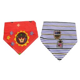 Chinmay Kids Reusable Baby Bibs Two Layered Cute Prints Edges Assorted Color Pack of 2  (Red-Blue)-picture-49